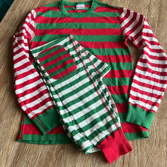 WMNS HANNA ANDERSSON HOLIDAYS STRIPED PAJAMAS PAJAMA SET red green white stripe - Picture 4 of 7